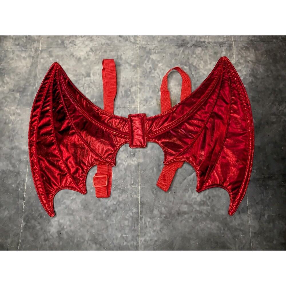 Devil Red Metallic Bat Wings Adult Halloween Costume Accessory Cosplay